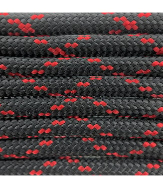 123Paracord Paracord 550 tipo III Nero / Imperial Rosso X