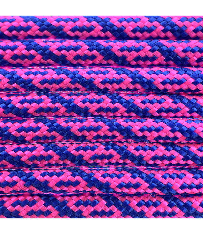 Paracord 550 tipo III Ultra Neon Rosa & Electric Blu Helix