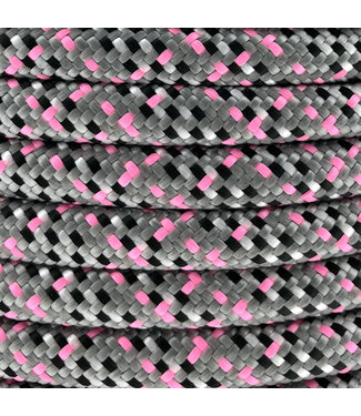 123Paracord 10MM PPM Corda Tartan Fuchsia & Charcoal Grigio