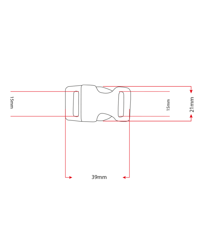 Alu-Max 15MM (5/8") buckle Chrome