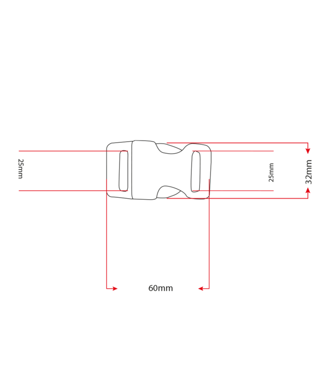Alu-Max 25MM (1") buckle Nero
