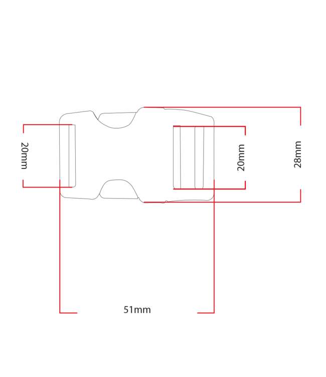 POM Buckle 20MM Nero