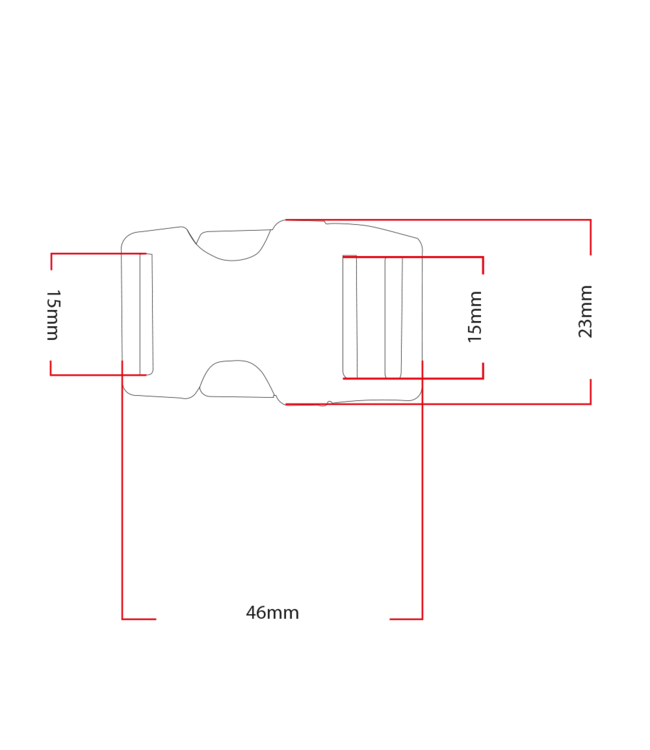 POM Buckle 15MM Nero