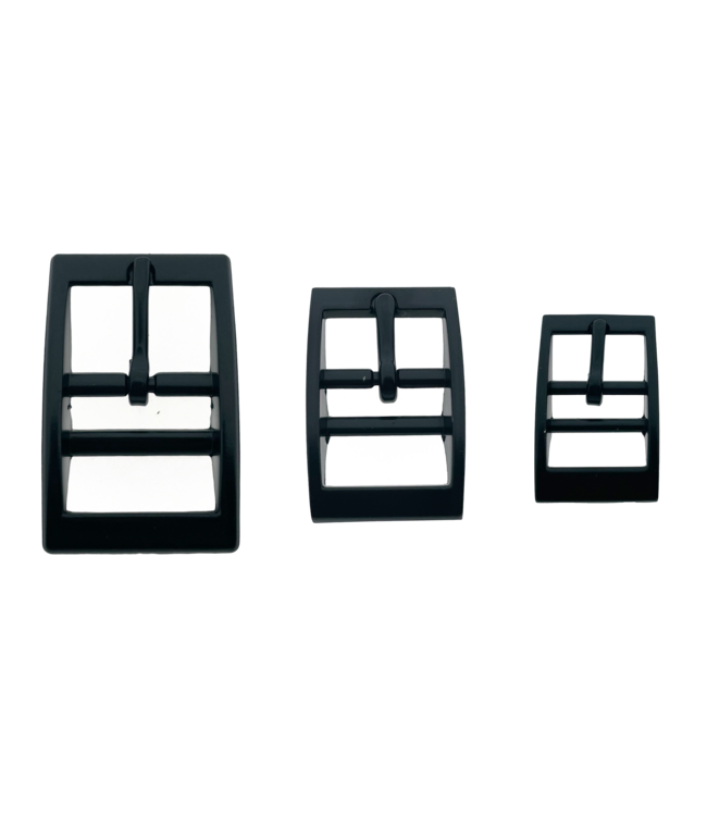 Cintura fibbia 25MM Nero doppio bar