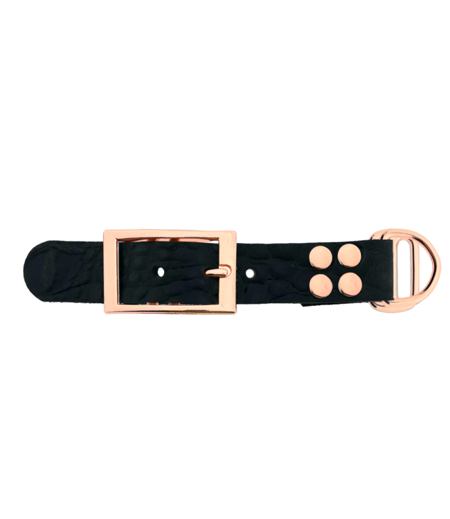 pelle di bufalo adattatore 25MM motivo croco Nero/Rose Oro