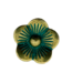 Perlina scorrevole fiore Antiquariato Bronzo /turchese