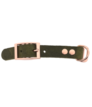 123Paracord Adattatore in pelle ingrassata 19MM Military olive/Rose Oro
