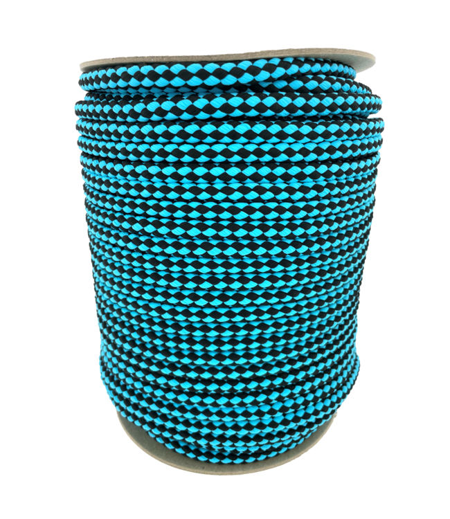 10MM Nylon Guinzaglio per cani Cyan scuro Checkers