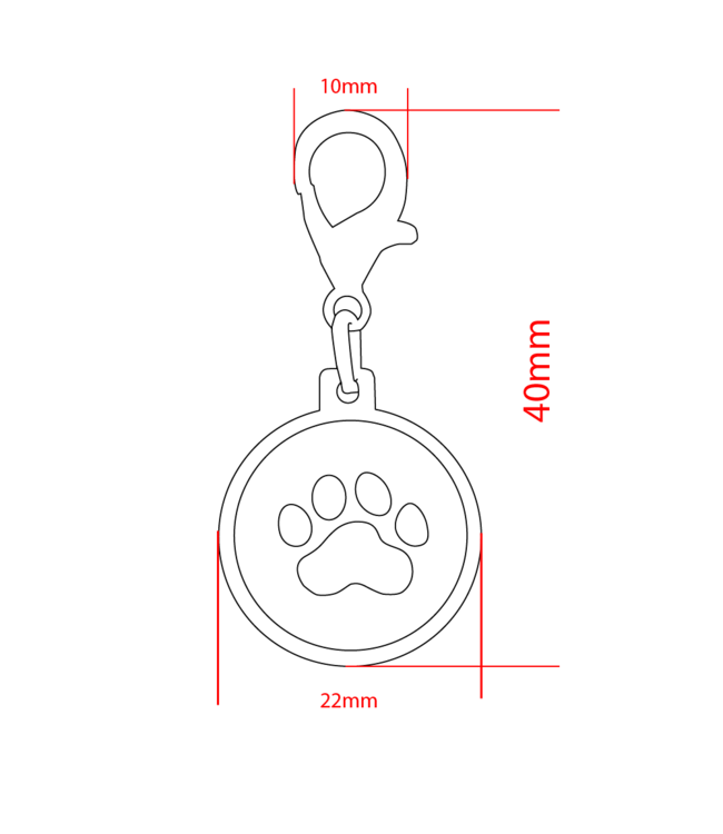 Ciondolo con charm zampa di cane intorno Rose