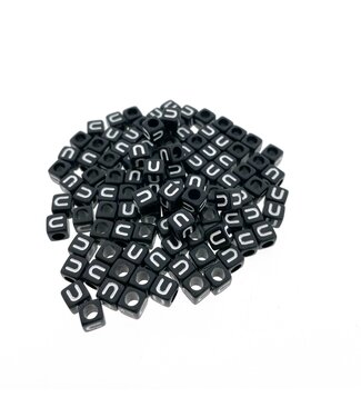 123Paracord Paracord lettera dell'alfabeto perlina Nero U