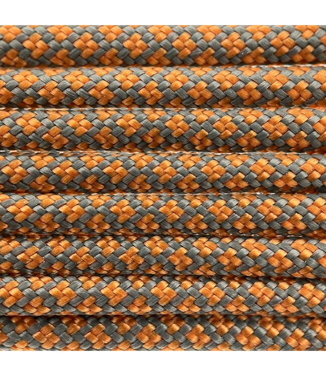 Paracord 550 tipo III Steel Grigio / Fox Arancione Diamond