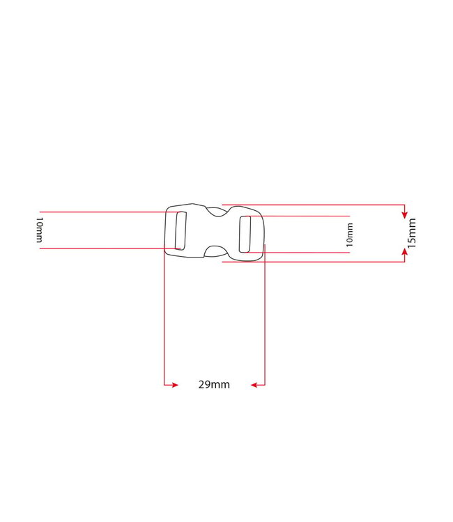 Plastica buckle 10MM Nero
