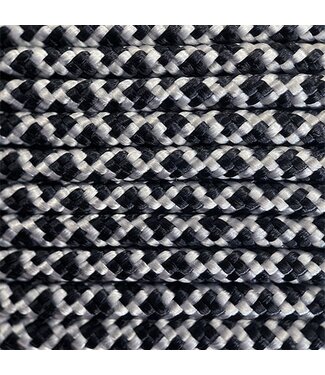 123Paracord Paracord 425 tipo II Argento Grigio / Nero Diamond