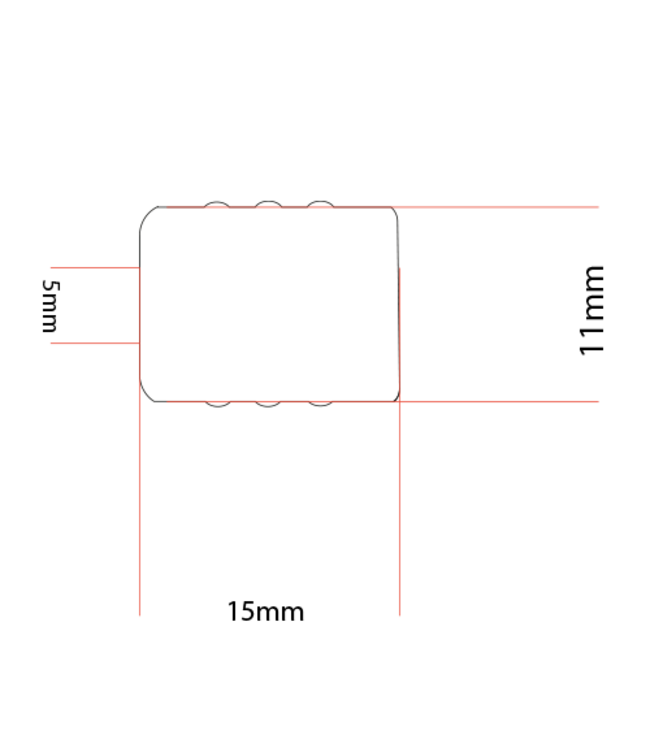 cord end Nero piatto