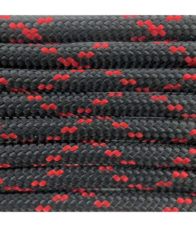 Paracord 550 tipo III Nero / Imperial Rosso X