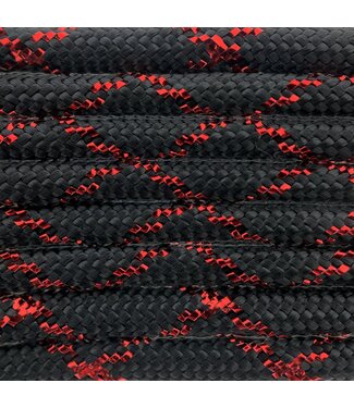 123Paracord Paracord 550 tipo III Red Knight Metallic Glitter Black / Red Tracer X
