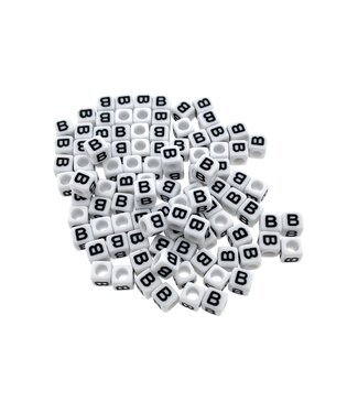 123Paracord Paracord lettera dell'alfabeto perlina Bianco B
