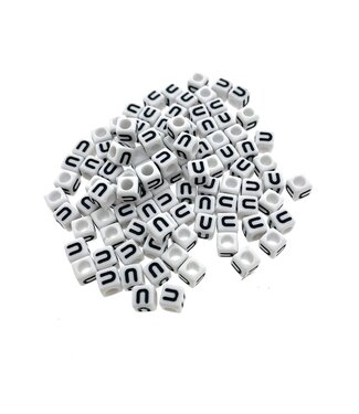 123Paracord Paracord lettera dell'alfabeto perlina Bianco U