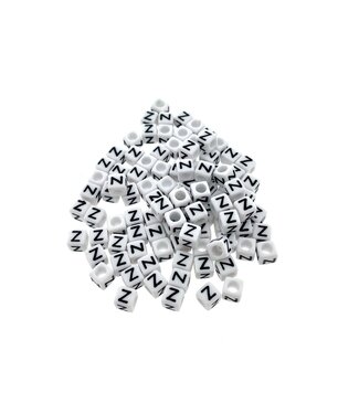123Paracord Paracord lettera dell'alfabeto perlina Bianco Z