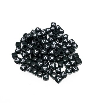 123Paracord Paracord lettera dell'alfabeto perlina Nero A