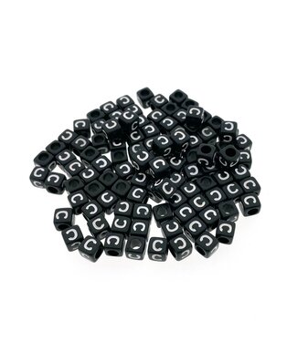123Paracord Paracord lettera dell'alfabeto perlina Nero C