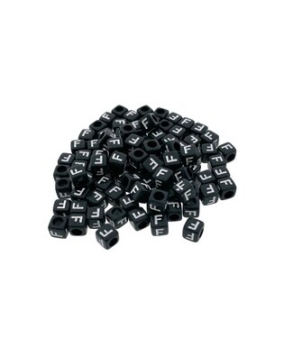123Paracord Paracord lettera dell'alfabeto perlina Nero F
