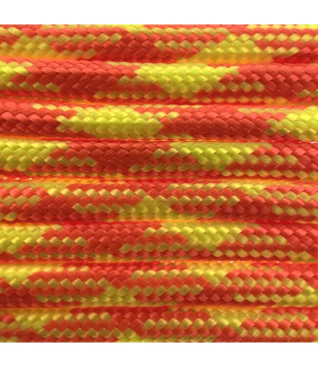 Paracord 550 tipo III Lumberjack Arancione / Giallo Neon