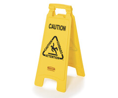 Rubbermaid Tweezijdig waarschuwingsbord - meertalig geel