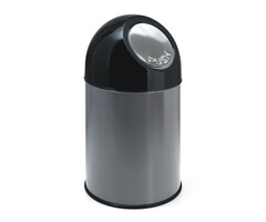 Afvalbak met pushdeksel en binnenemmer 30 liter (metallic, zwart)