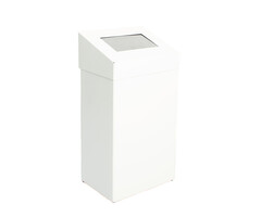 DutchDesign Afvalbak met pushklep 50 liter wit