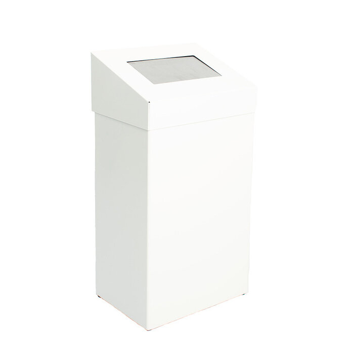 DutchDesign Afvalbak met pushklep 50 liter wit