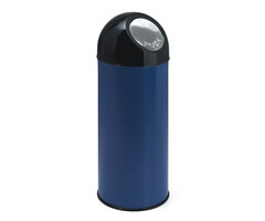 Afvalbak met pushdeksel 55 liter (blauw, zwart)