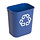 Rechthoekige afvalbak 12,9 liter (blauw, recyclingsymbool)