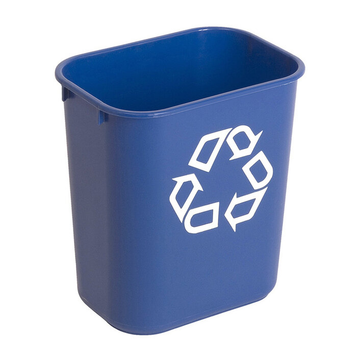 Rubbermaid Rechthoekige afvalbak 12,9 liter (blauw, recyclingsymbool)