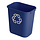 Rechthoekige afvalbak 26,6 liter (blauw, recyclingsymbool)