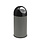 Afvalbak met pushdeksel 40 liter (metallic, zwart)
