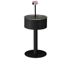 Zandasbak op voet zwart