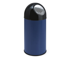 Afvalbak met pushdeksel 40 liter (blauw, zwart)