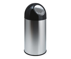 Afvalbak met pushdeksel 40 liter (RVS, zwart)