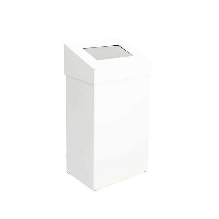Afvalbak met pushklep 18 liter wit
