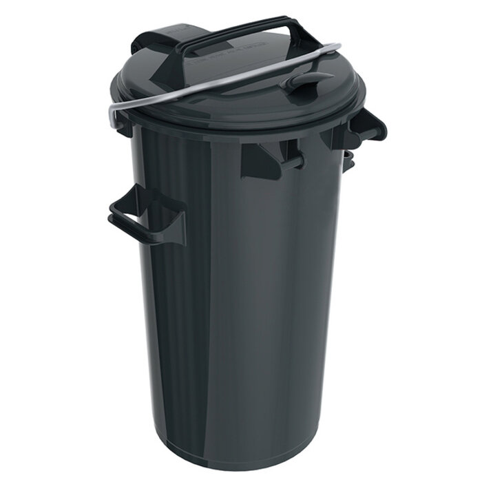 Kunststof afvalbak 50 liter donkergrijs