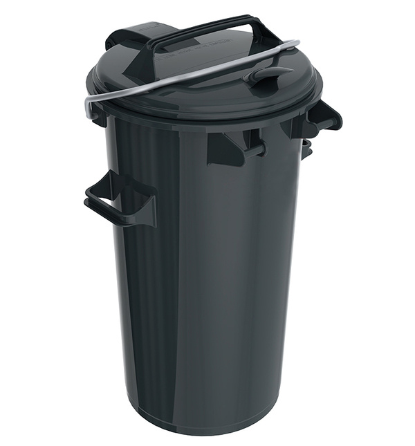 Kunststof afvalbak 50 liter donkergrijs