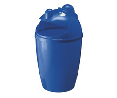 Afvalbak met gezicht blauw