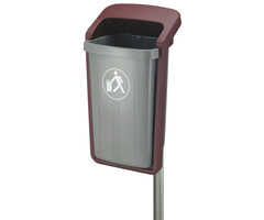 Kunststof buitenafvalbak (grijs, bordeaux)