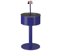 Zandasbak op voet blauw