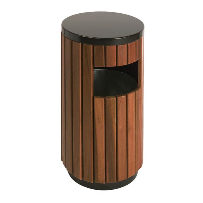 Buitenafvalbak 33 liter (houtlook, zwart)