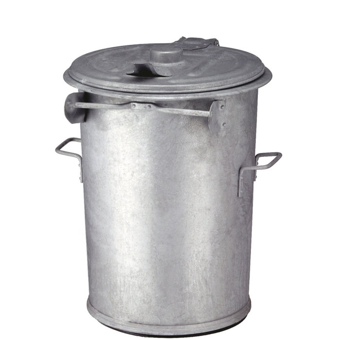 Staalverzinkte afvalbak 90 liter verzinkt