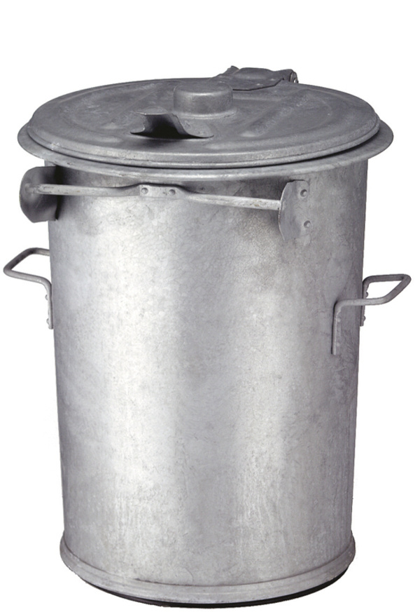 Staalverzinkte afvalbak 90 liter verzinkt