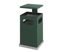 As-papierbak met afneembaar afdak 80 liter groen
