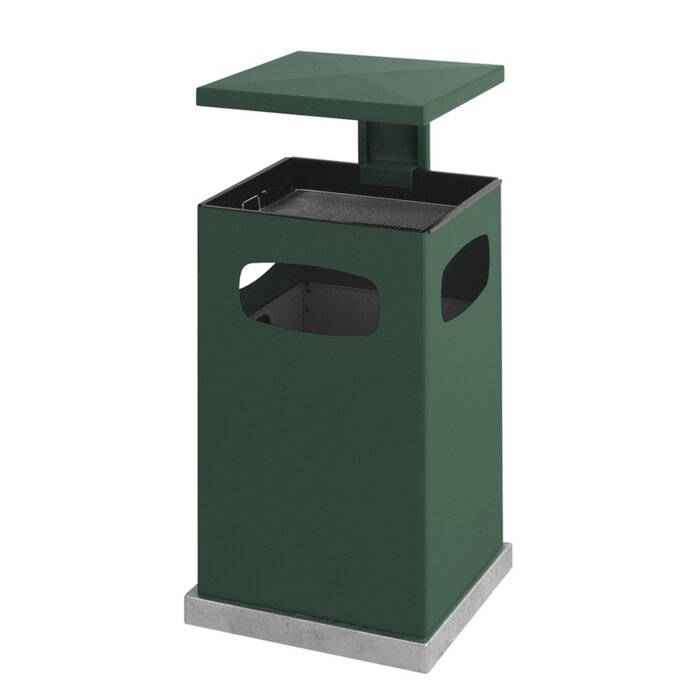 As-papierbak met afneembaar afdak 80 liter groen